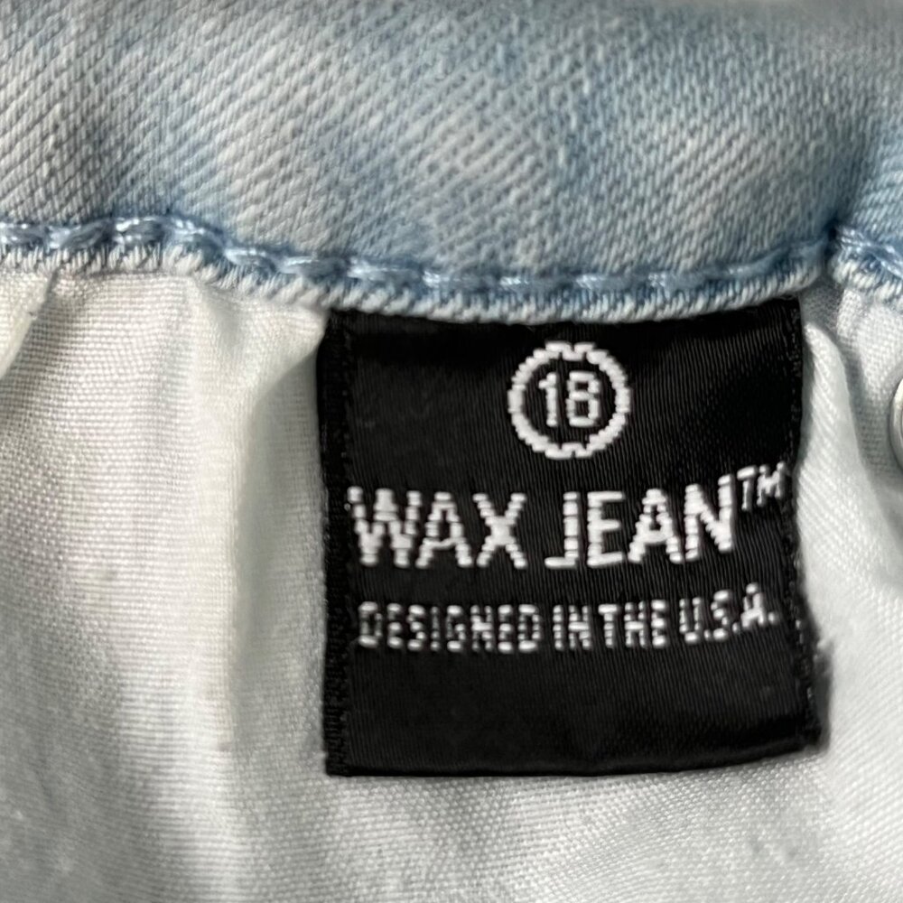 Wax Jean Womens Light Blue Stretch Denim Straight Leg Jeans Size 18 Made in USA - Picture 6 of 9